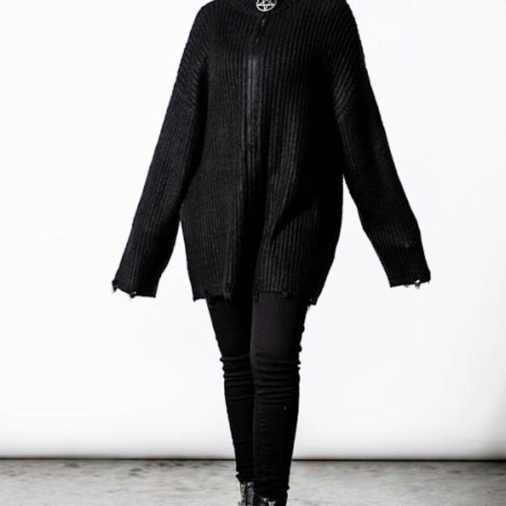 Killstar Women's Black and Grey Sweatshirt